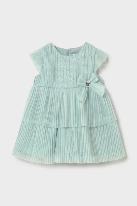 Mayoral sukienka dziecięca kolor turkusowy mini rozkloszowana 1908