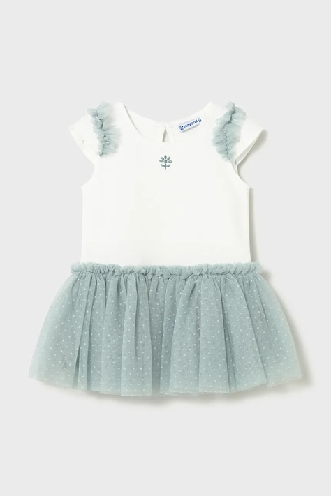 Mayoral sukienka niemowlęca kolor turkusowy mini rozkloszowana 1911