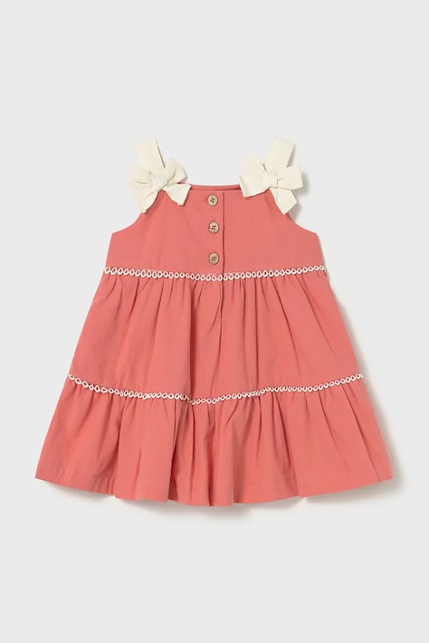 Mayoral sukienka bawełniana dziecięca kolor różowy mini rozkloszowana 1924
