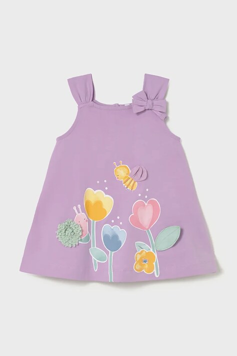 Mayoral sukienka dziecięca kolor fioletowy mini rozkloszowana 1930