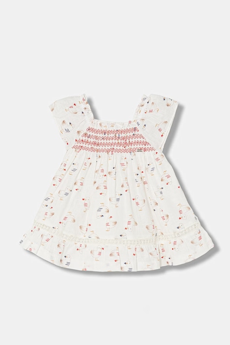 Dievčenské bavlnené šaty Mayoral biela farba, mini, áčkový strih, 1992