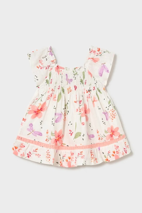 Дитяча бавовняна сукня Mayoral колір білий mini розкльошена 1992