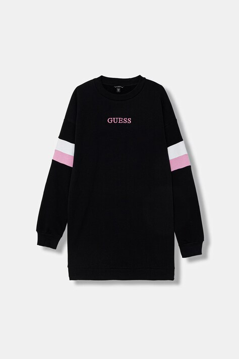 Guess sukienka bawełniana dziecięca kolor czarny mini prosta J6RK01 KAD74