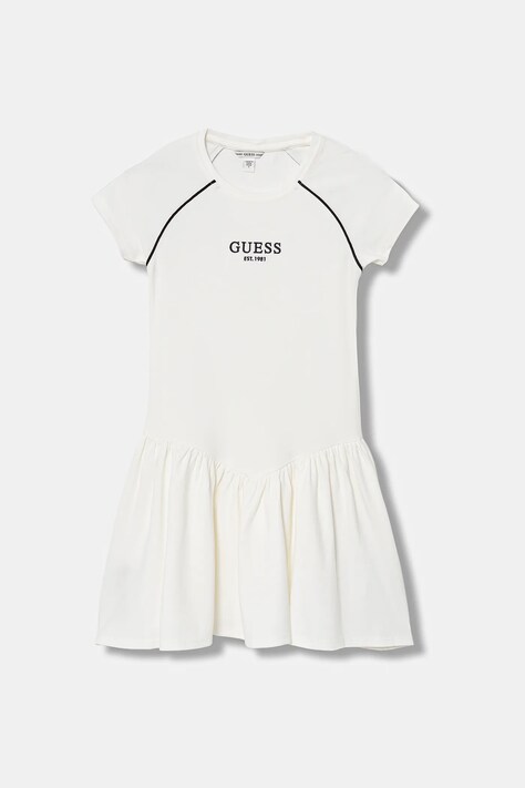 Guess sukienka dziecięca kolor beżowy mini rozkloszowana J6RK02 KCY62