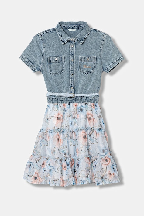 Guess rochie din bumbac pentru copii midi, evazați, J6RK18 D4EU0