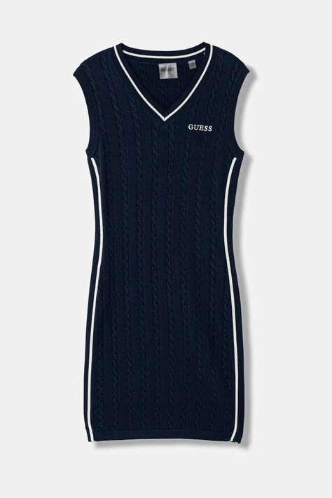 Guess sukienka dziecięca kolor granatowy mini dopasowana J6RK30 Z4652