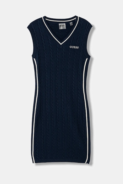 Guess sukienka dziecięca kolor granatowy mini dopasowana J6RK30 Z4652