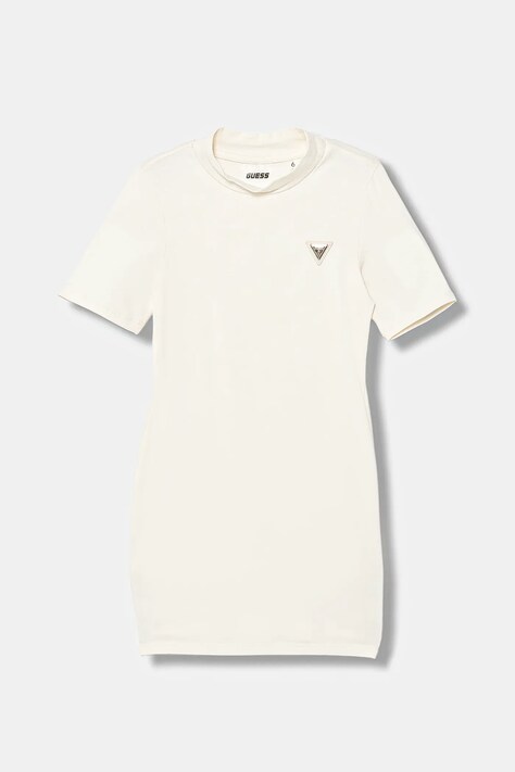 Guess sukienka dziecięca kolor beżowy midi dopasowana J6RK31 J1314