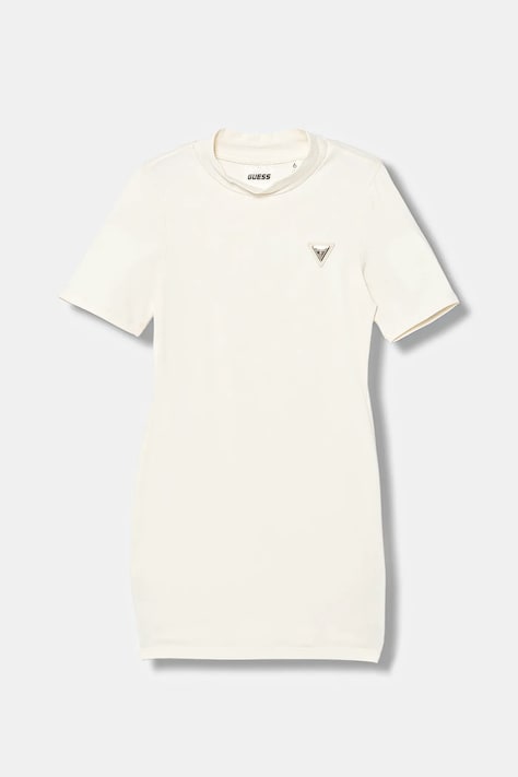 Guess sukienka dziecięca kolor beżowy midi dopasowana J6RK31 J1314