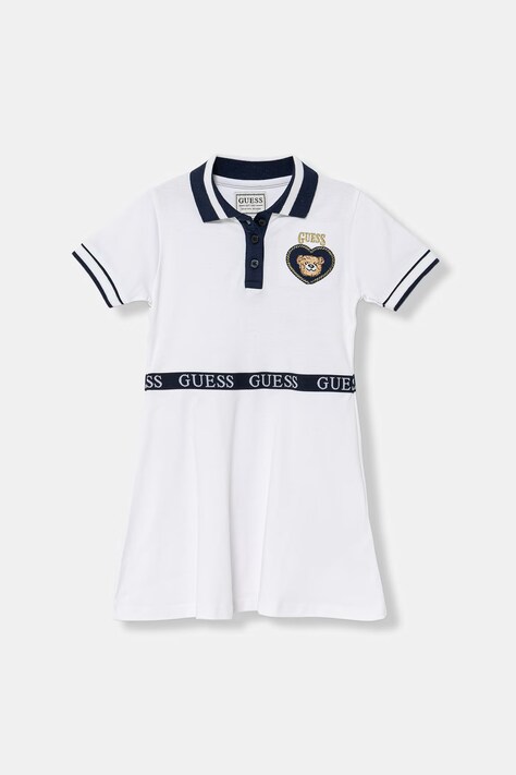 Guess sukienka letnia bawełniana z elastanem biała K6RK14 K7064