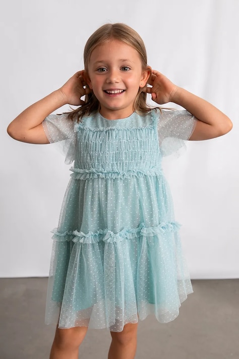 Mayoral sukienka dziecięca kolor zielony mini rozkloszowana 3917