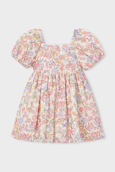Mayoral sukienka dziecięca kolor beżowy mini rozkloszowana 3928