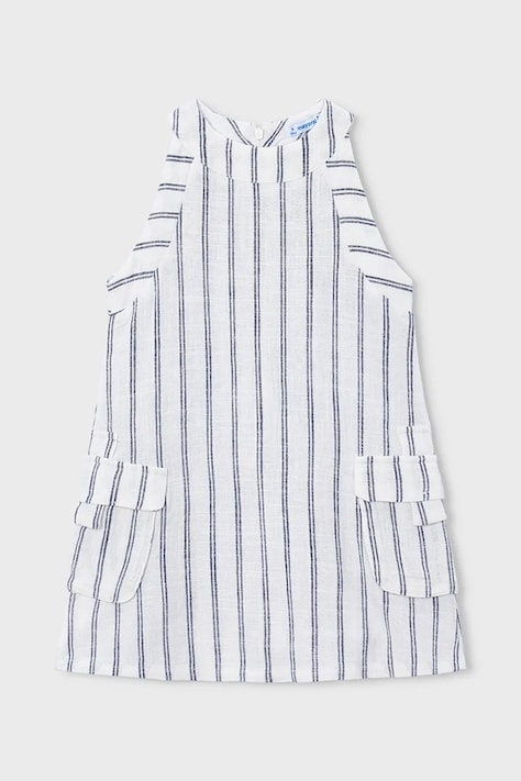 Дитяча сукня з домішкою льону Mayoral колір бежевий mini розкльошена 3929