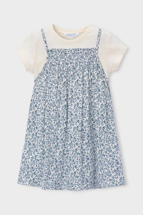 Mayoral sukienka dziecięca kolor niebieski mini rozkloszowana 3933