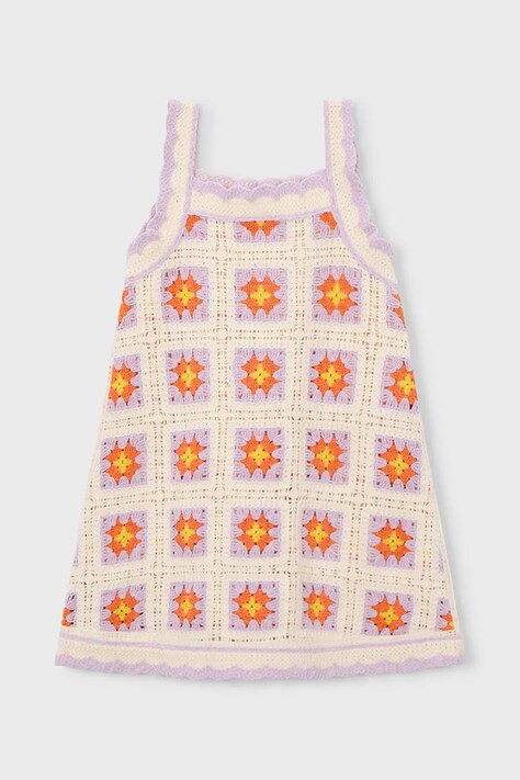 Mayoral sukienka dziecięca kolor fioletowy mini rozkloszowana 3935