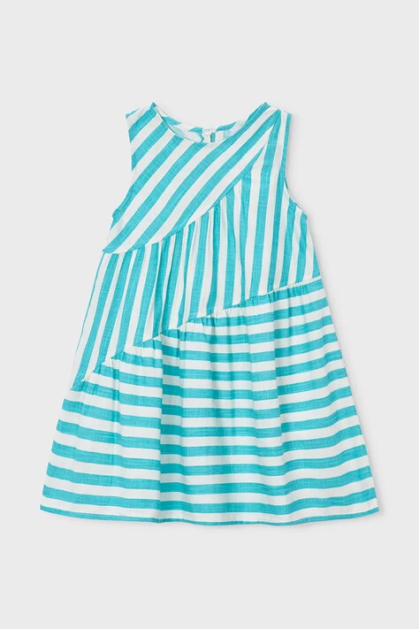 Mayoral sukienka dziecięca kolor turkusowy mini rozkloszowana 3937