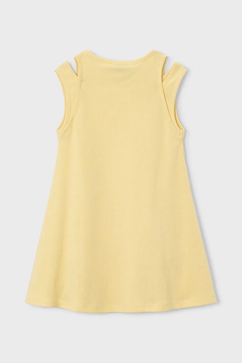Mayoral sukienka bawełniana dziecięca kolor żółty mini rozkloszowana 3938