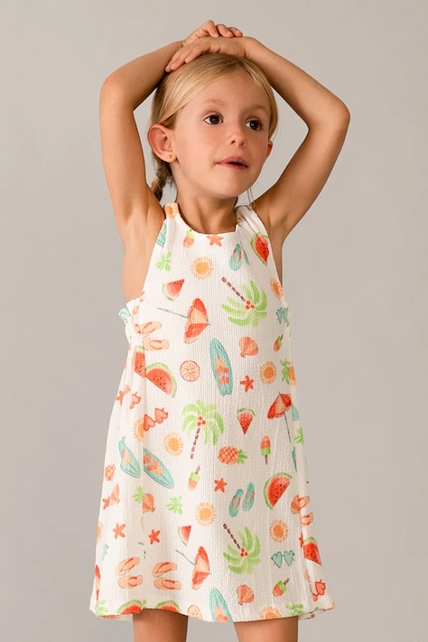 Mayoral sukienka dziecięca kolor biały mini prosta 3940