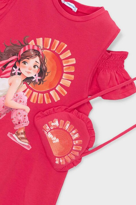 Mayoral sukienka bawełniana dziecięca kolor różowy mini rozkloszowana 3941