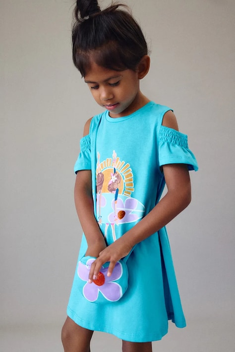 Mayoral sukienka bawełniana dziecięca kolor niebieski mini rozkloszowana 3941