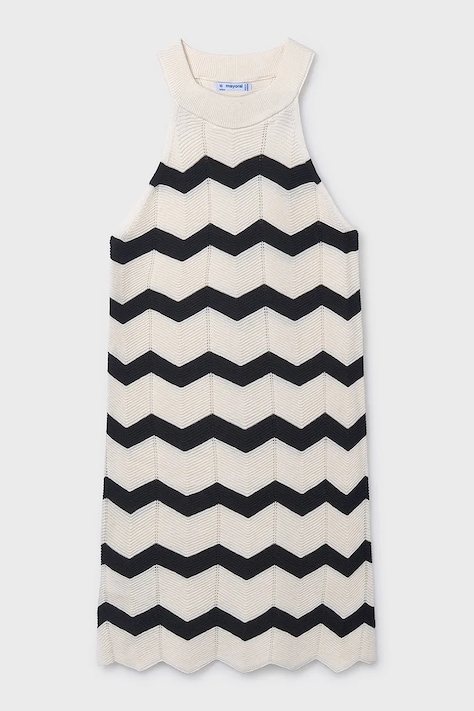 Dievčenské bavlnené šaty Mayoral biela farba, mini, rovný strih, 6907