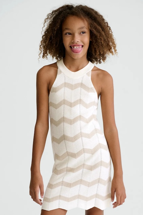 Παιδικό βαμβακερό φόρεμα Mayoral χρώμα: μπεζ, 6907