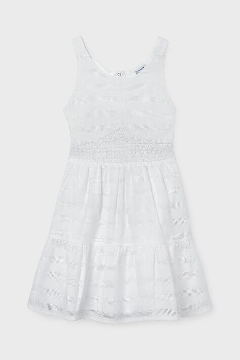 Mayoral sukienka bawełniana dziecięca kolor biały mini rozkloszowana 6913