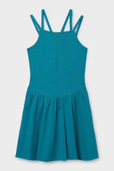 Mayoral sukienka dziecięca kolor turkusowy mini rozkloszowana 6916