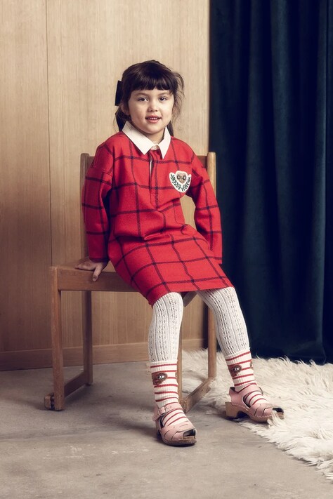 Mini Rodini sukienka bawełniana dziecięca E.T. kolor czerwony mini oversize 25850100