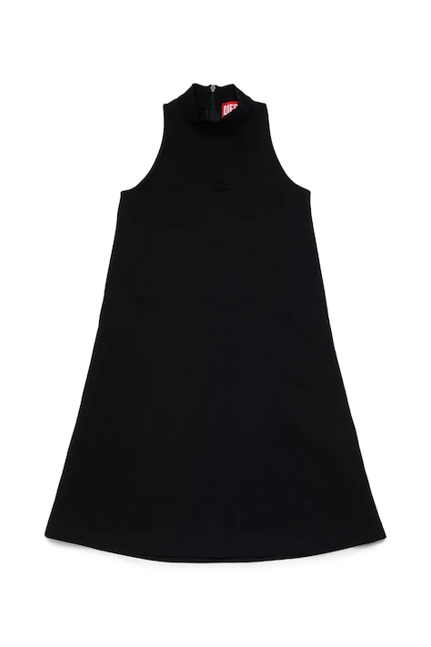Detské viskózové šaty Diesel DAMY DRESS čierna farba, mini, áčkový strih, J02632