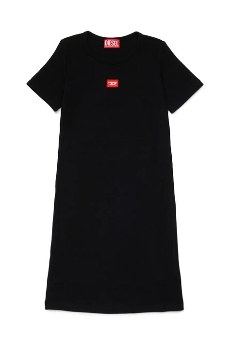 Diesel sukienka dziecięca DPACI DRESS kolor czarny midi rozkloszowana J02636