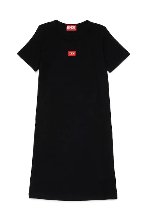 Dievčenské šaty Diesel DPACI DRESS čierna farba, midi, áčkový strih, J02636
