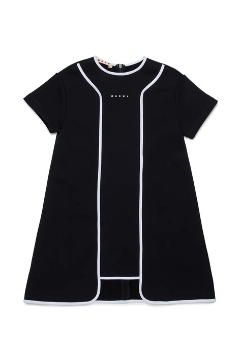 Marni sukienka bawełniana dziecięca MD315F DRESS kolor czarny mini prosta M01687