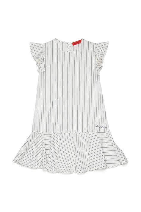 Max&Co. sukienka z wiskozą MAXD51F DRESS biała w paski MX0270