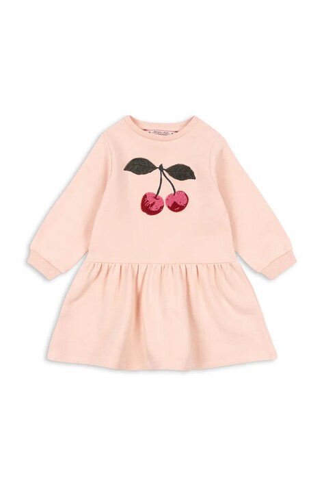 Konges Sløjd sukienka dziecięca LOU TERRY SWEAT DRESS OCS kolor różowy mini rozkloszowana KS104945