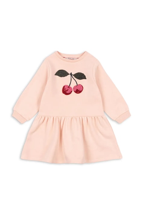Konges Sløjd sukienka dziecięca LOU TERRY SWEAT DRESS OCS kolor różowy mini rozkloszowana KS104945