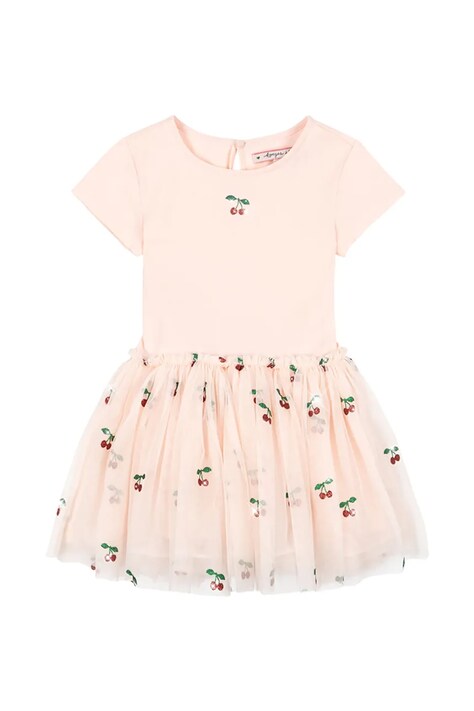 Konges Sløjd sukienka dziecięca BALLERINA DRESS kolor różowy mini rozkloszowana KS104658