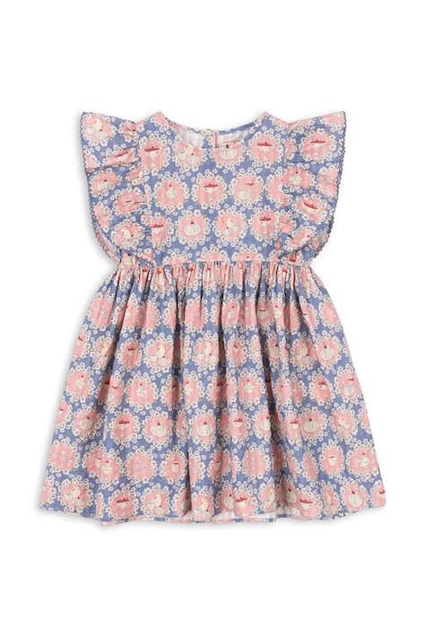 Dievčenské bavlnené šaty Konges Sløjd KIM FRILL DRESS GOTS viac farieb, mini, áčkový strih, KS104904