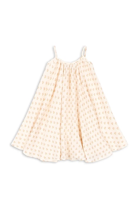 Παιδικό φόρεμα Konges Sløjd COCO STRAP DRESS GOTS χρώμα: μπεζ, KS104744