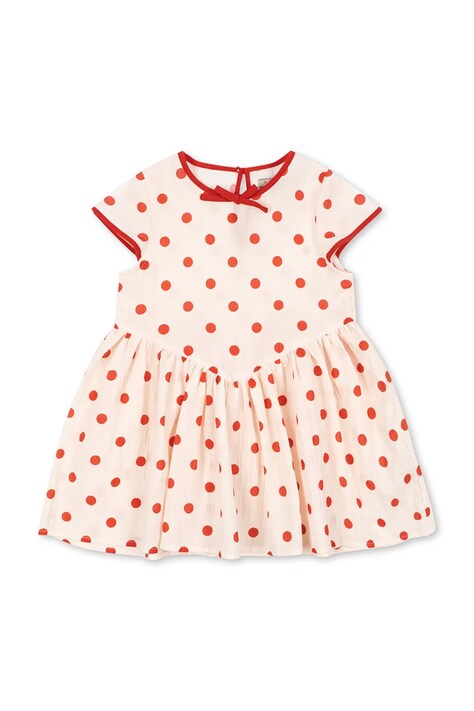 Παιδικό βαμβακερό φόρεμα Konges Sløjd VIVO DRESS GOTS χρώμα: μπεζ, KS105126