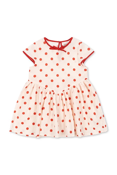 Παιδικό βαμβακερό φόρεμα Konges Sløjd VIVO DRESS GOTS χρώμα: μπεζ, KS105126