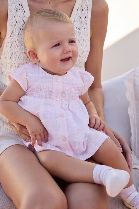 Mayoral Newborn sukienka bawełniana niemowlęca kolor różowy mini rozkloszowana 1805