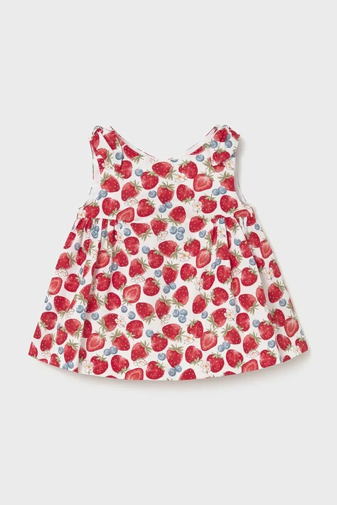 Mayoral Newborn sukienka bawełniana niemowlęca kolor czerwony mini rozkloszowana 1811