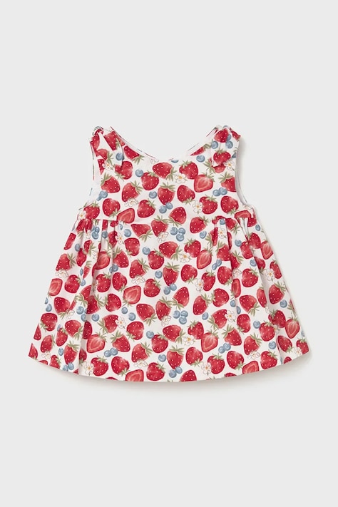 Mayoral Newborn sukienka bawełniana niemowlęca kolor czerwony mini rozkloszowana 1811