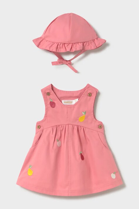 Mayoral Newborn sukienka jeansowa niemowlęca kolor różowy mini rozkloszowana 1816