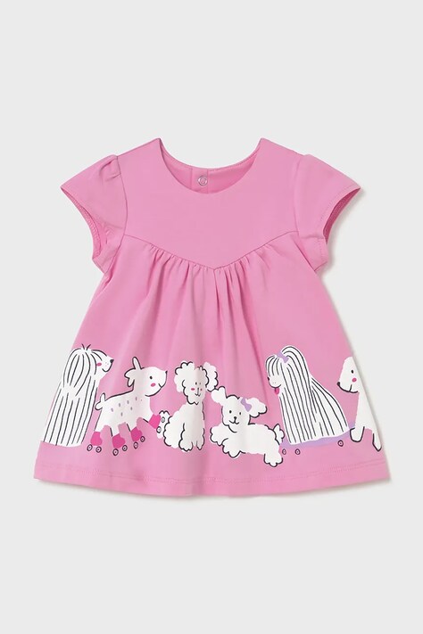 Mayoral Newborn sukienka niemowlęca kolor różowy mini rozkloszowana 1817