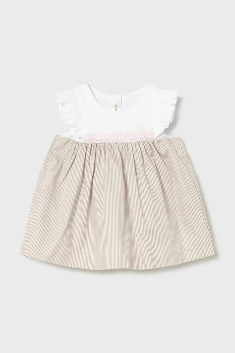 Платье для младенцев Mayoral Newborn цвет бежевый mini расклешённое 1824