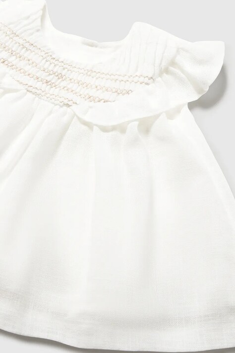 Mayoral Newborn sukienka niemowlęca kolor biały mini rozkloszowana 1884
