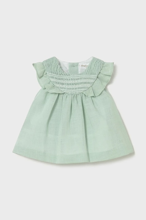 Бебешка рокля Mayoral Newborn в тюркоазено къса разкроена 1884