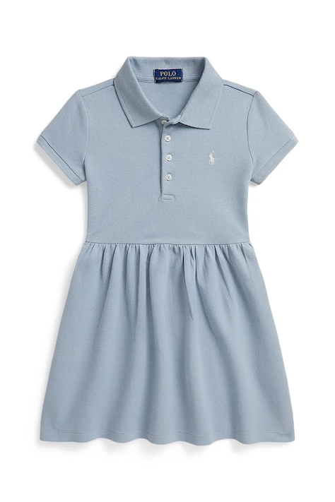 Polo Ralph Lauren sukienka dziecięca kolor niebieski mini rozkloszowana 312934961500